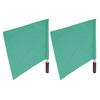 2Pcs Referee Official Flags Stainless Steel Pole Sports Competition Linesman Hand FlagGreen