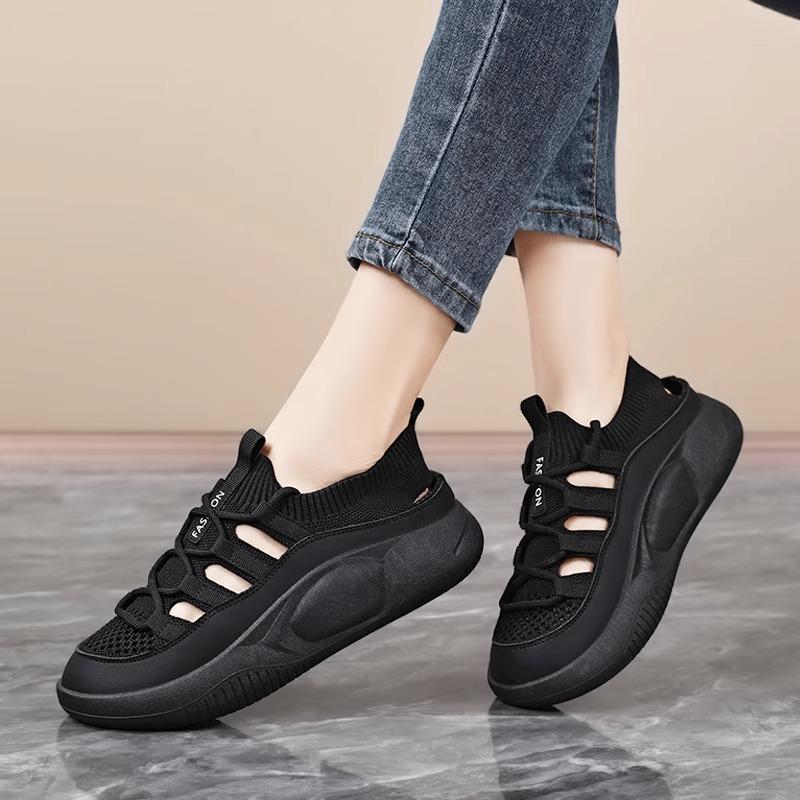 Mesh Hollow Sneakers Women's Summer Breathable Casual Dad Shoes Running Shoes