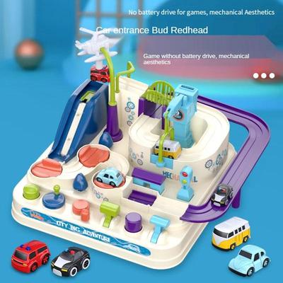 Juguetes de Coches de Carreras sobre Rieles Coche para Niños Atraviesa la Gran Aventura Juguete Estacionamiento Pista Deslizante Niños Niño Bloque de Construcción