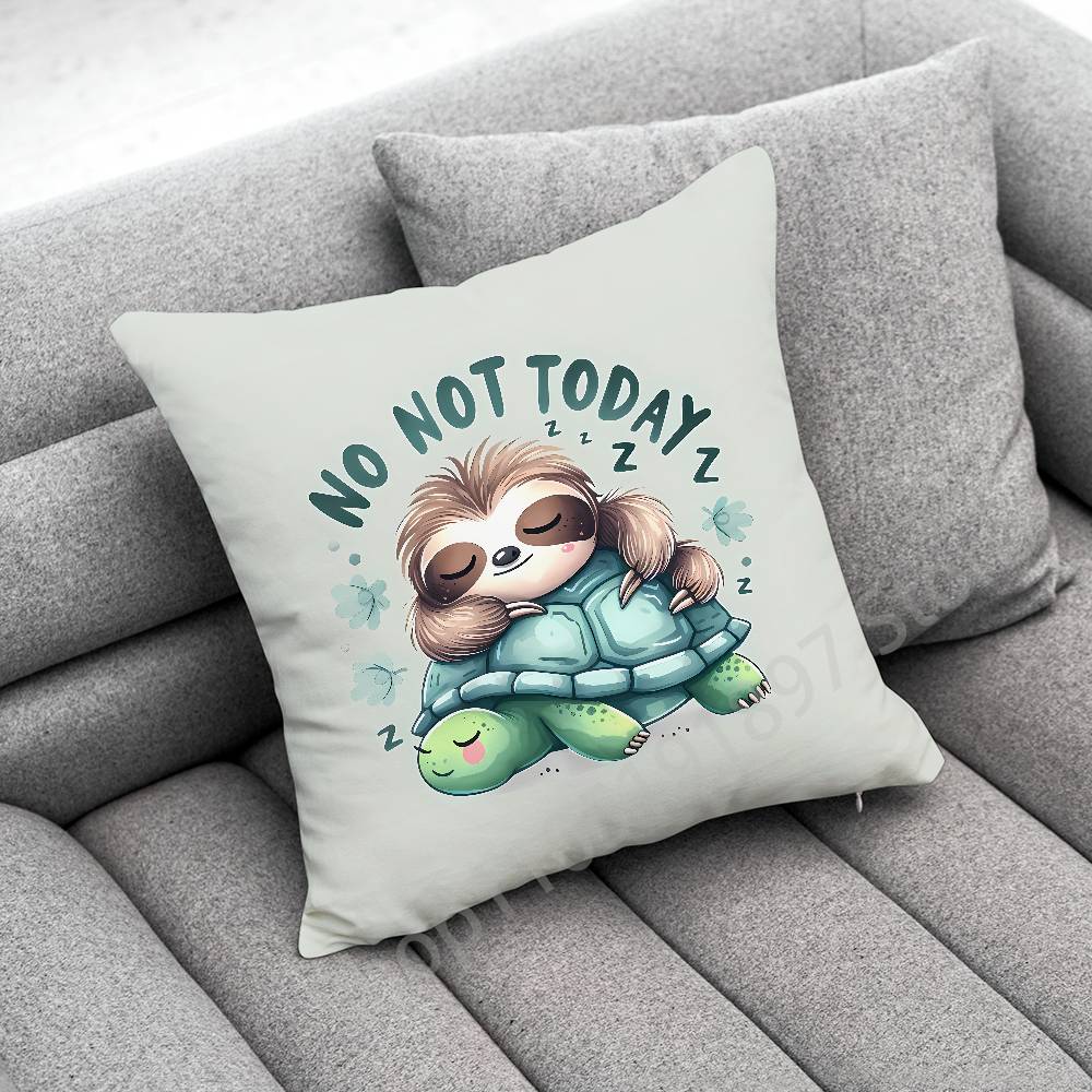 Yoga Sloth Sleep Cute Throw Pillow Case For 45*45cm 40cm 30cm 50cm 55cm Square Home Pillowcase Case