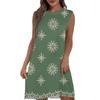 Women's Casual And Fashionable Round-neck Sleeveless Printing Mid Length Dress