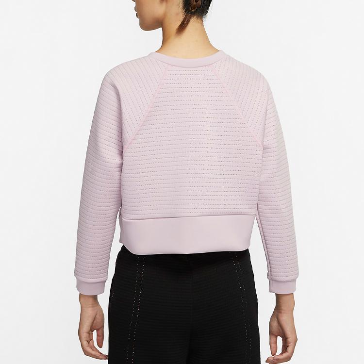 Nike Pro Luxe Knit Crew Neck Training Sweatshirt Women Tops Pink Purple Red CU5746-516
