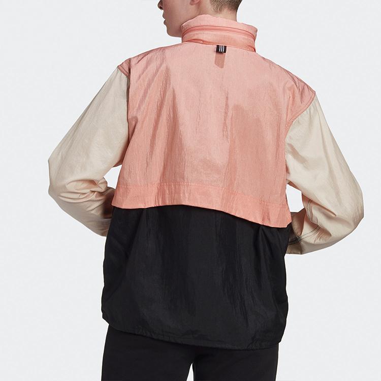 Adidas Originals Trefoil Color Block Windbreaker Retro Casual Sports Jacket Women Pink GK8559