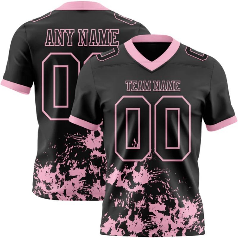 Custom Graffiti Style American Football Jersey Personalized Diy Team Name Number V Neck Breathable Sport Uniform For Men Women