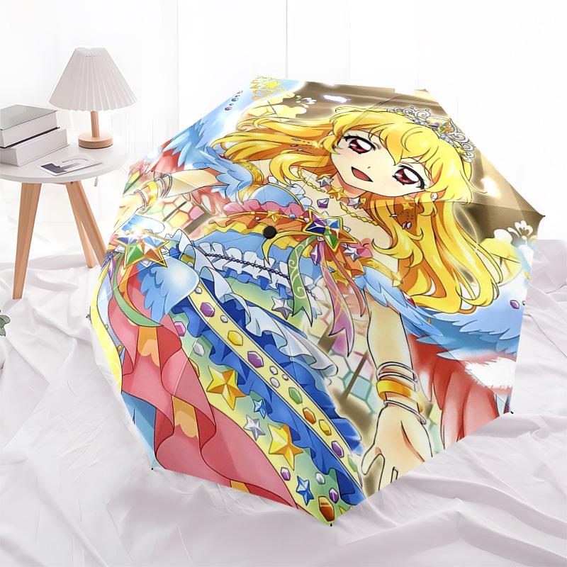 1pc Princess Pretty Cure Outdoor Umbrella - Automatic Opening/Closing, Portable 3-Fold Design, 8-Rib Iron Frame - Perfect Gift for Fans, Travelers, Da