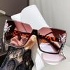 Frameless Cut-Edge Sunglasses with Rhinestones - Trendy European & American Style for Big Face Slimming and Sun Protection
