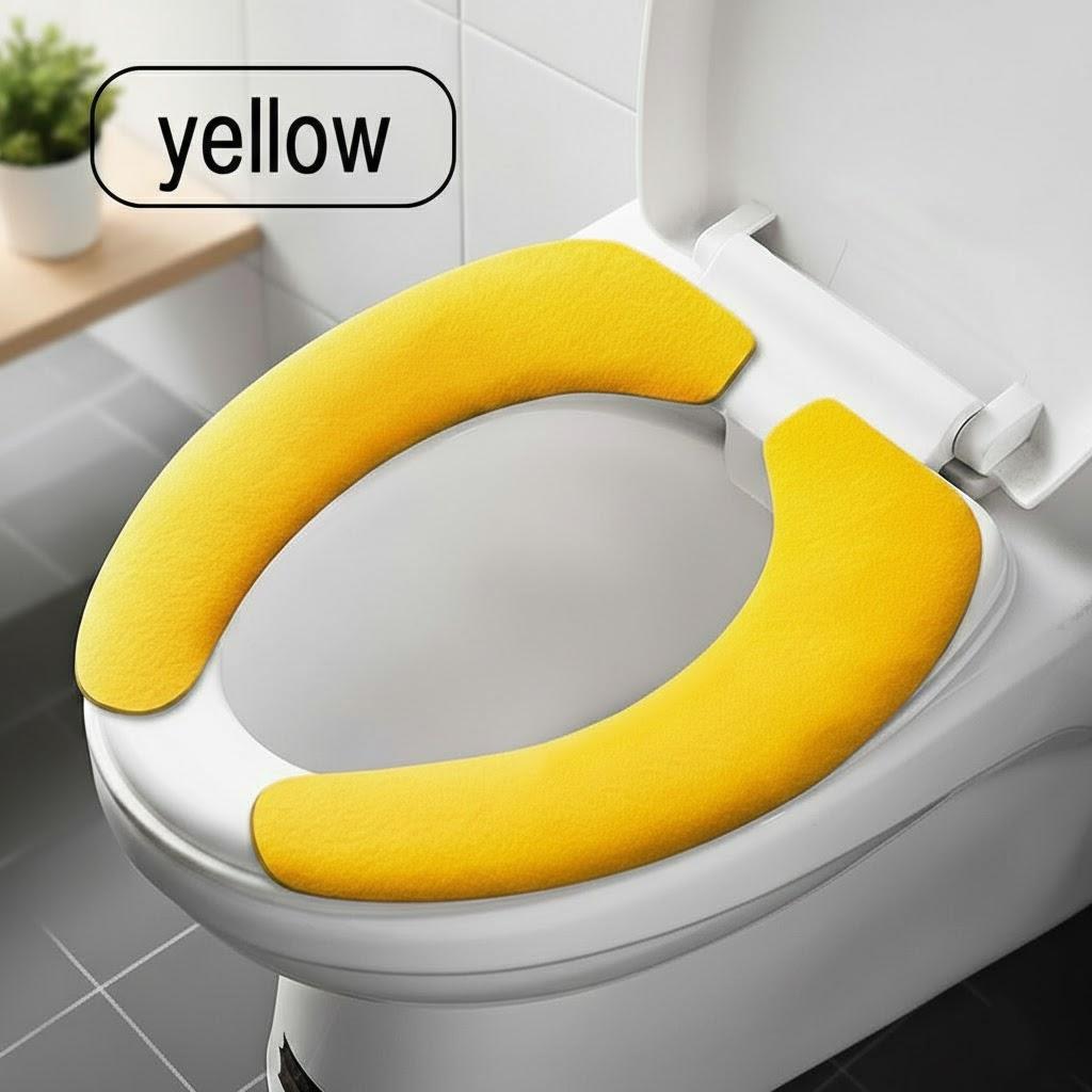 Waterproof Non Slip Toilet Seat Cushion Soft Bathroom Accessories Universal Toilet Cover Pad Electrostatic Stickers жёлтый