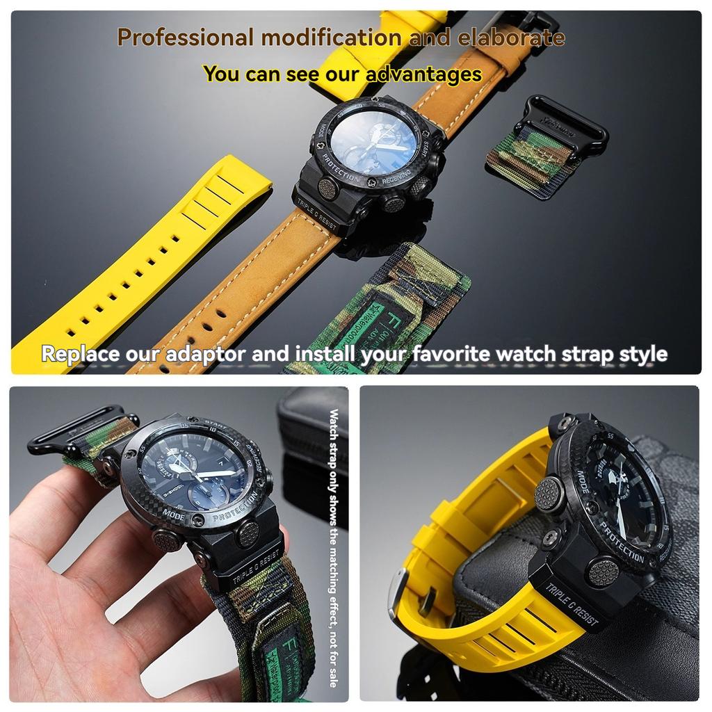 Para Casio Big Mud King GWR-B1000 GWR B1000 Pulseira de Relógio de Couro Borracha Modificada Conector de Partícula de Cabeça Adaptador Conversor de Metal