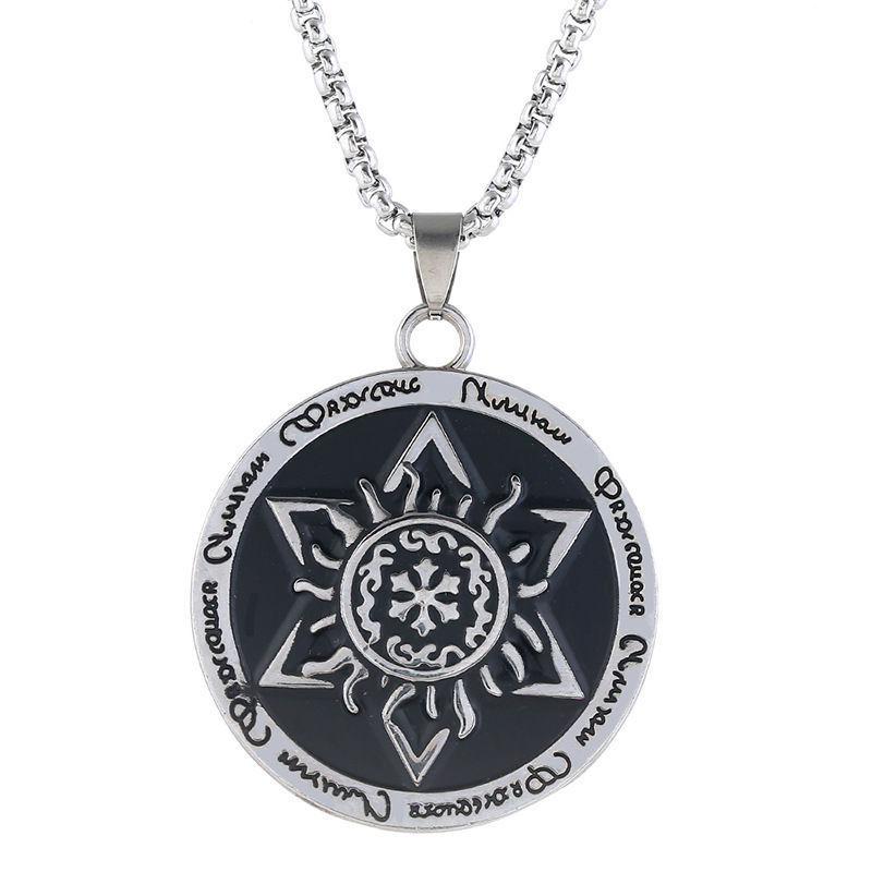 You Six-pointed Star Round Brand Sweatshirt Chain Unisex Hanging Chain Jewelry Trendy Pendant Necklace