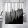 1 Piece of 180x180cm Natural Scenery Mist Forest Printed Shower Curtain Partition, Bathroom Waterproof and Mold Resistant