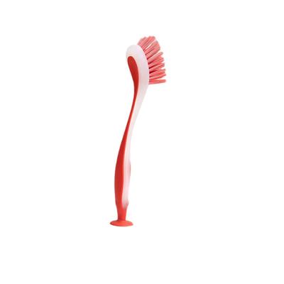 Multifunctional Cleaning Brush, Vertical Suction Cup Brush, Long Handle Kitchen Brush, Dishwashing Artifact, Plastic Pot Brush