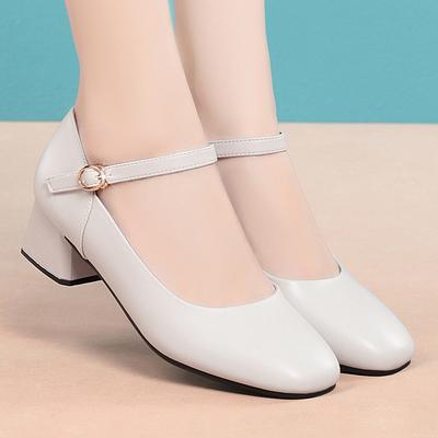 Weiche Oberfläche, Weiche Sohle, Dicker Absatz, Damen Schnallenriemen, Modische, Elegante und Bequeme Schuhe