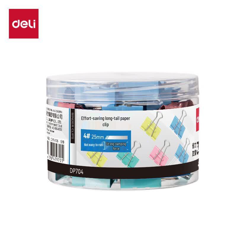 Deli DP704 Effort-Saving Binder Clips, 25mm