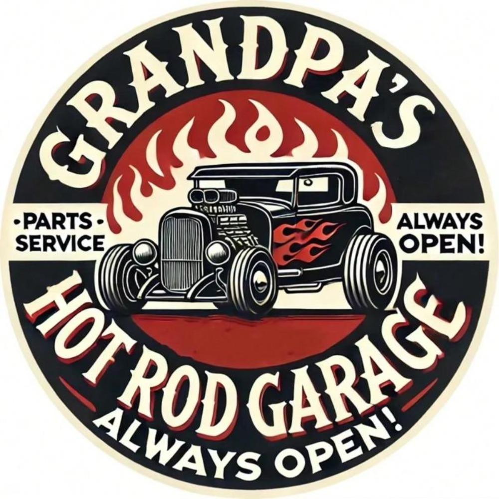 Hot Rod Car Metal Wall Art Vintage Garage Decor Rustproof Aluminum Sculpture