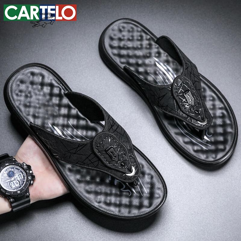 CARTELO Men s Breathable Ice Silk Flip-Flops 9605 40