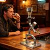 Regalo Barman per Uomini Dispenser Vino Industriale Vintage, Dispenser Liquori in Tubo Metallico con Rubinetto in Ottone, Strumento per Bar Stile Meccanico da Banco Whiskey