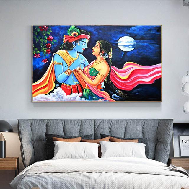 Lord Shiva with Colorful Background Canvas Painting God Shiv Pariwar Posters and Prints Wall Art Pictures Living Room No Frame No Frame