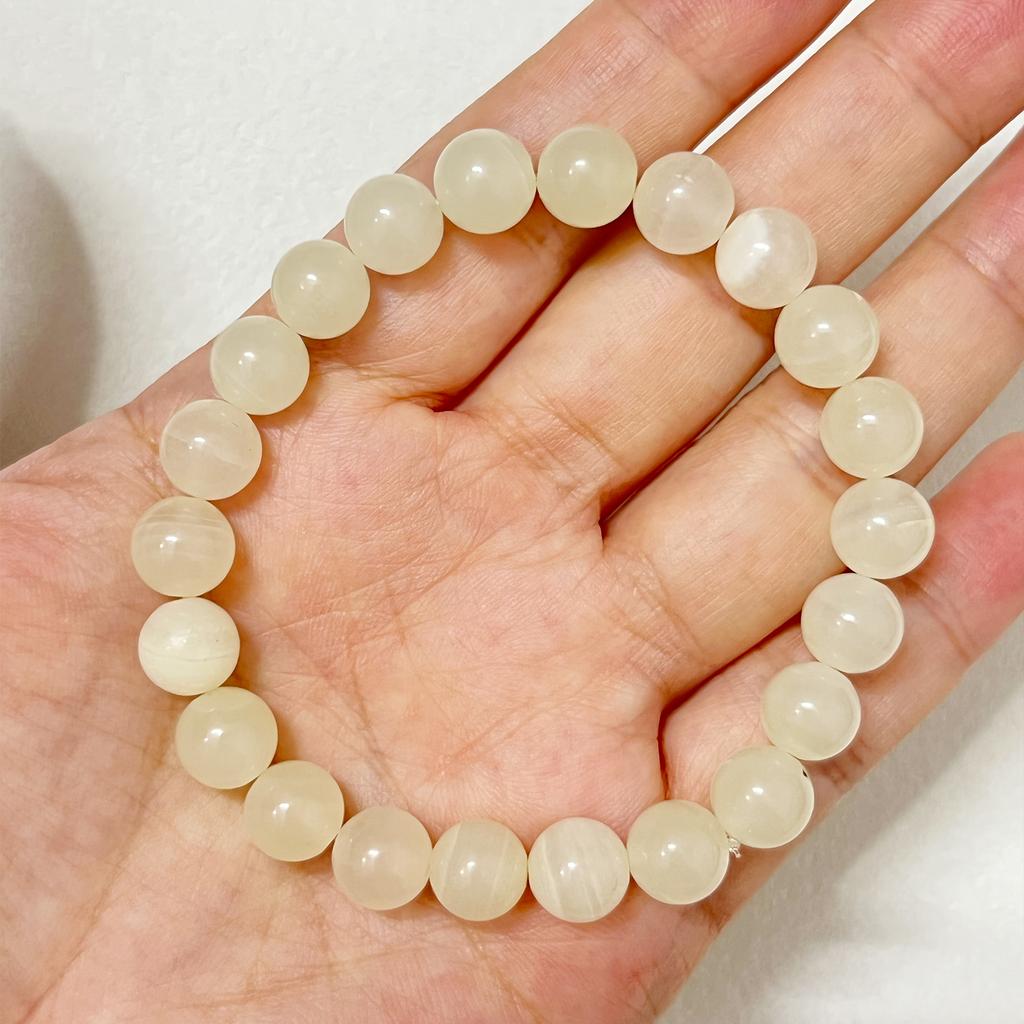 Natural Calcite 8mm Round Beads Stretchable Beaded Bracelets For Women Healing Meditation Gem Semi Precious Gemstone Bangle Jewelry Gifts