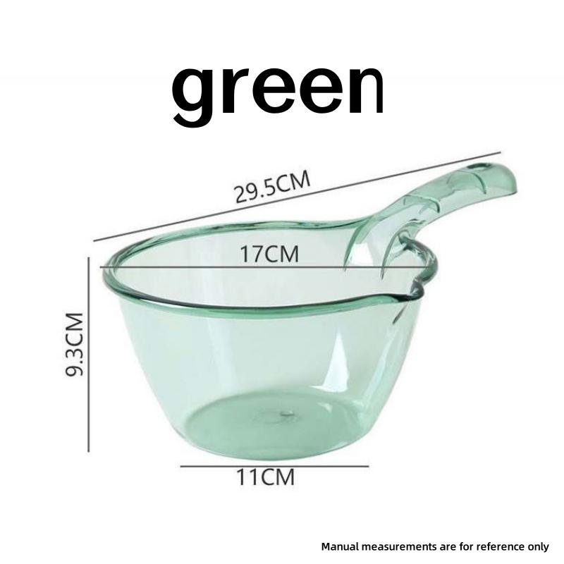 

1PC Durable Plastic Water Scoop With Long Handle Durable Transparent Thickened Design For Easy Kitchen And Bathroom Shower Use