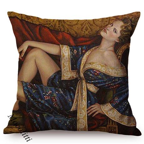 Baletky Olejomalba Umění Domácí Dekorace Potah na Polštář Sofa Portrét Sexy Ženy Impressionistický Styl Malby Potah na Polštář
