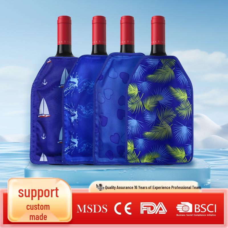 Cross-Border Cold Insulation Wine Sleeve: Gel Ice Pack for Hot/Cold Compress & Fresh Keeping, Customizable Polyester Bag