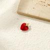 Doreen Box 2pcs Brass Glass Wine Red Heart Charms Valentine'S Day Heart Faceted Pendants For Women Diy Necklace Gift 19mm X 14mm