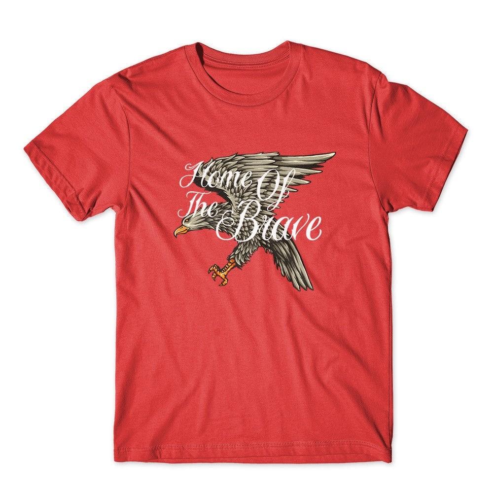 

Home of the Brave T-Shirt. Patriotic Eagle 100% Cotton Premium Graphic Tee New XL