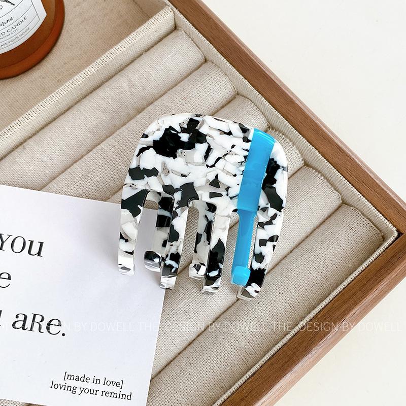 Pattern Geometric Trendy Acetate Hair Claw For Women Fresh And Aesthetic Sweet