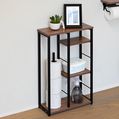 WC regál Úložný prostor na toaletní papír Úzký policový regál Šířka x Hloubka 15 x Výška 60 cm Nutná montáž Tmavě černá dřevodekor 35.5