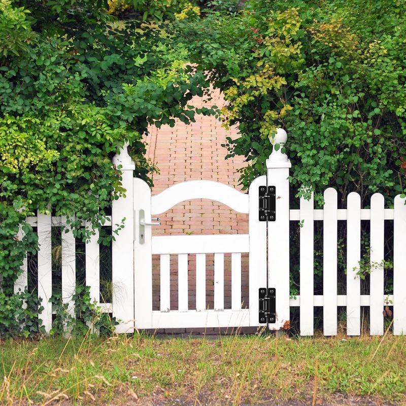 Robust steel gate hinges with spacer bearing and electronic coating, removable bolts for hinged doors, aisles and farm gates