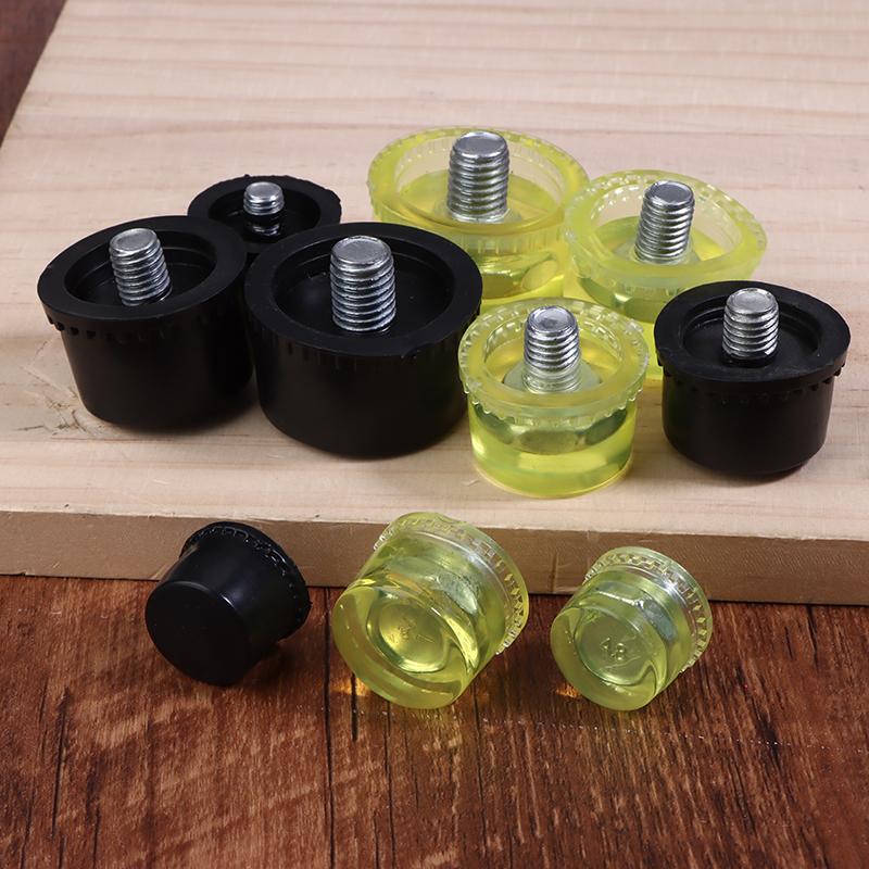 1 Pair Of Double Face Tap Rubber Hammer Head 25Mm 30Mm 35Mm 40Mm 45Mm Yellow Black Hammer Replacement Striking Head