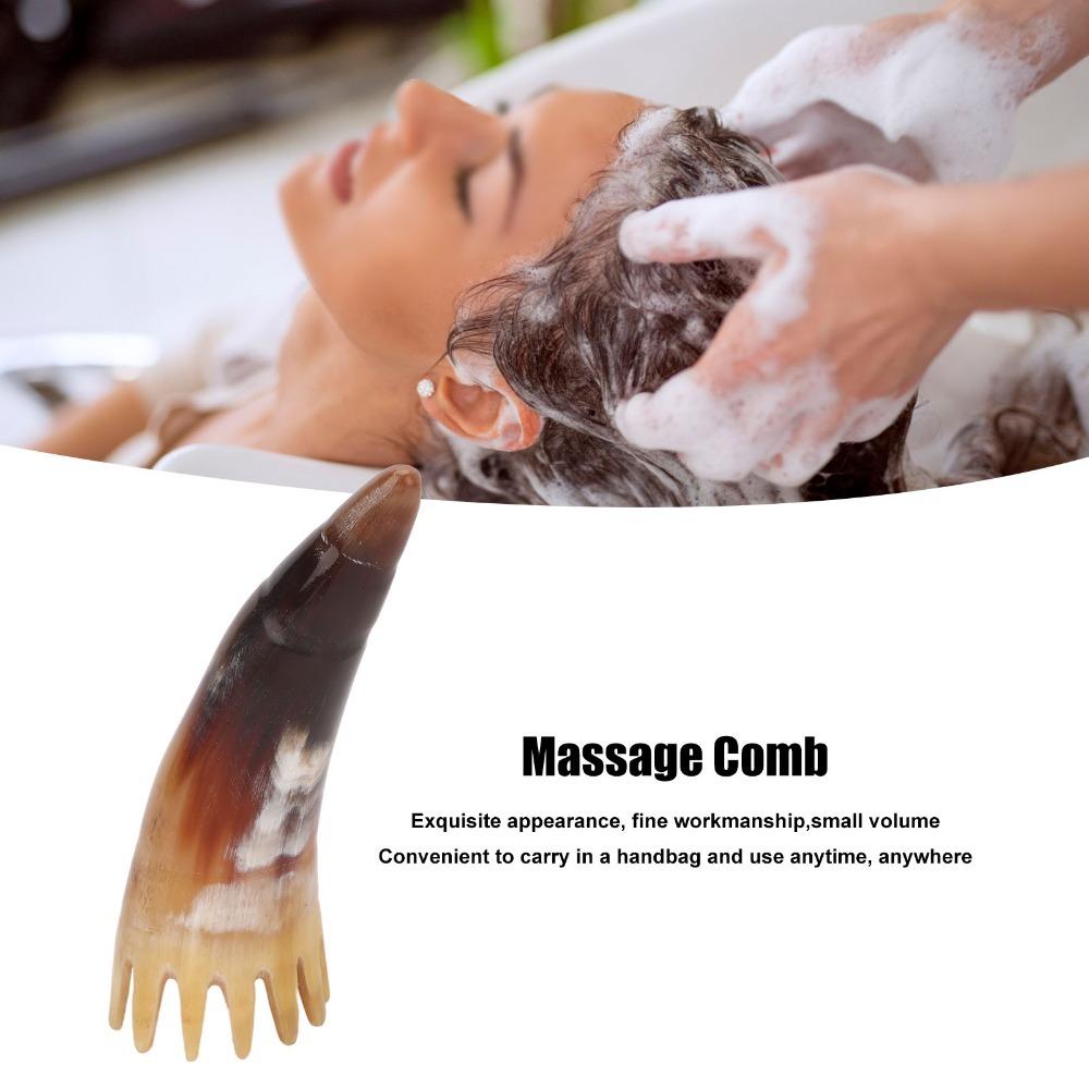 

Ergonomic Handle Horn Shape Hair Comb Lightweight Scalp Massage Comb Wide Tooth Comb Home Use