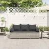VidaXL Canapé de jardin et coussins 3 places gris clair résine tressée 4104177