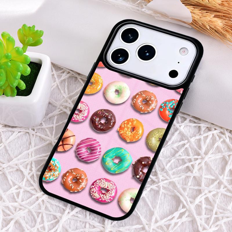 Candy Creamy Pink Donut Sprinkles Phone Case for iPhone 17 Air 16 15 11 12 14 13 Pro Max Shockproof Cover