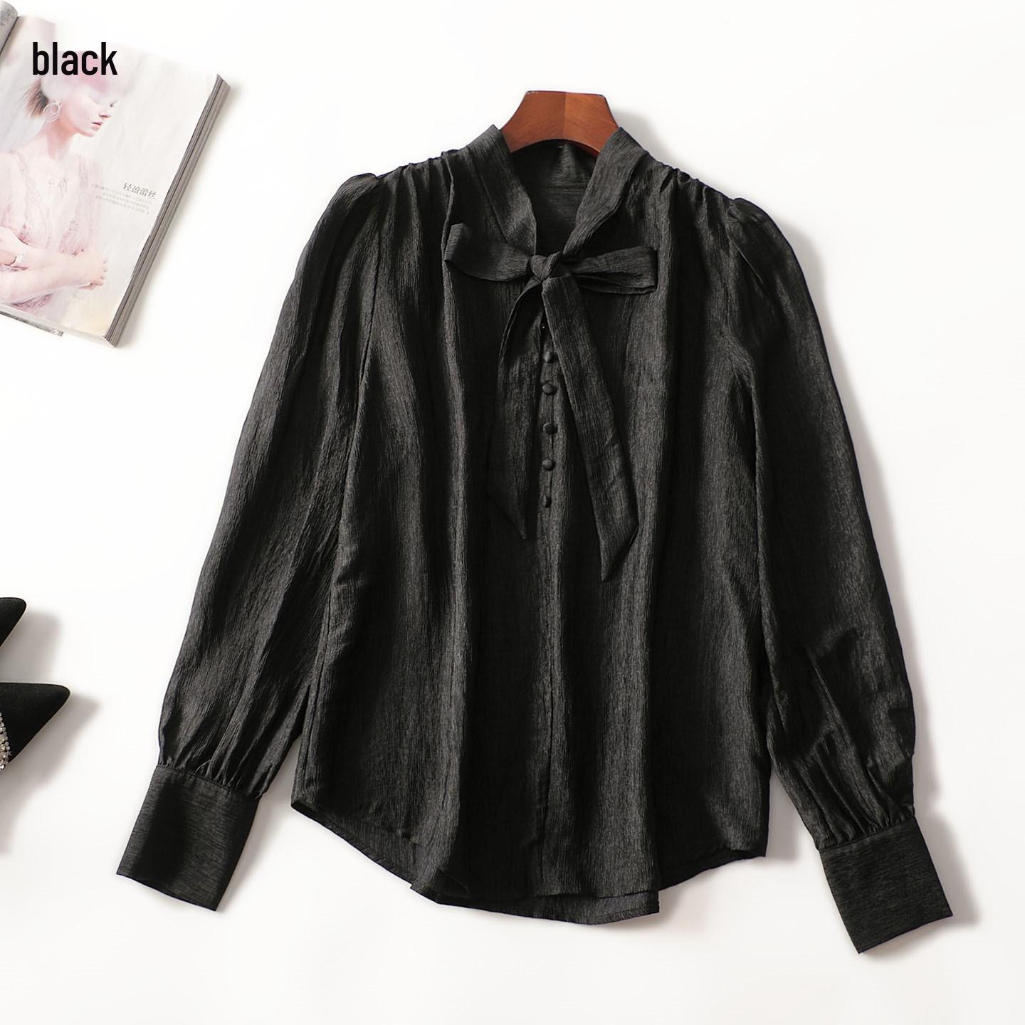 412180 Autumn Long Sleeve Mid-Length Women s Top Medium чёрный