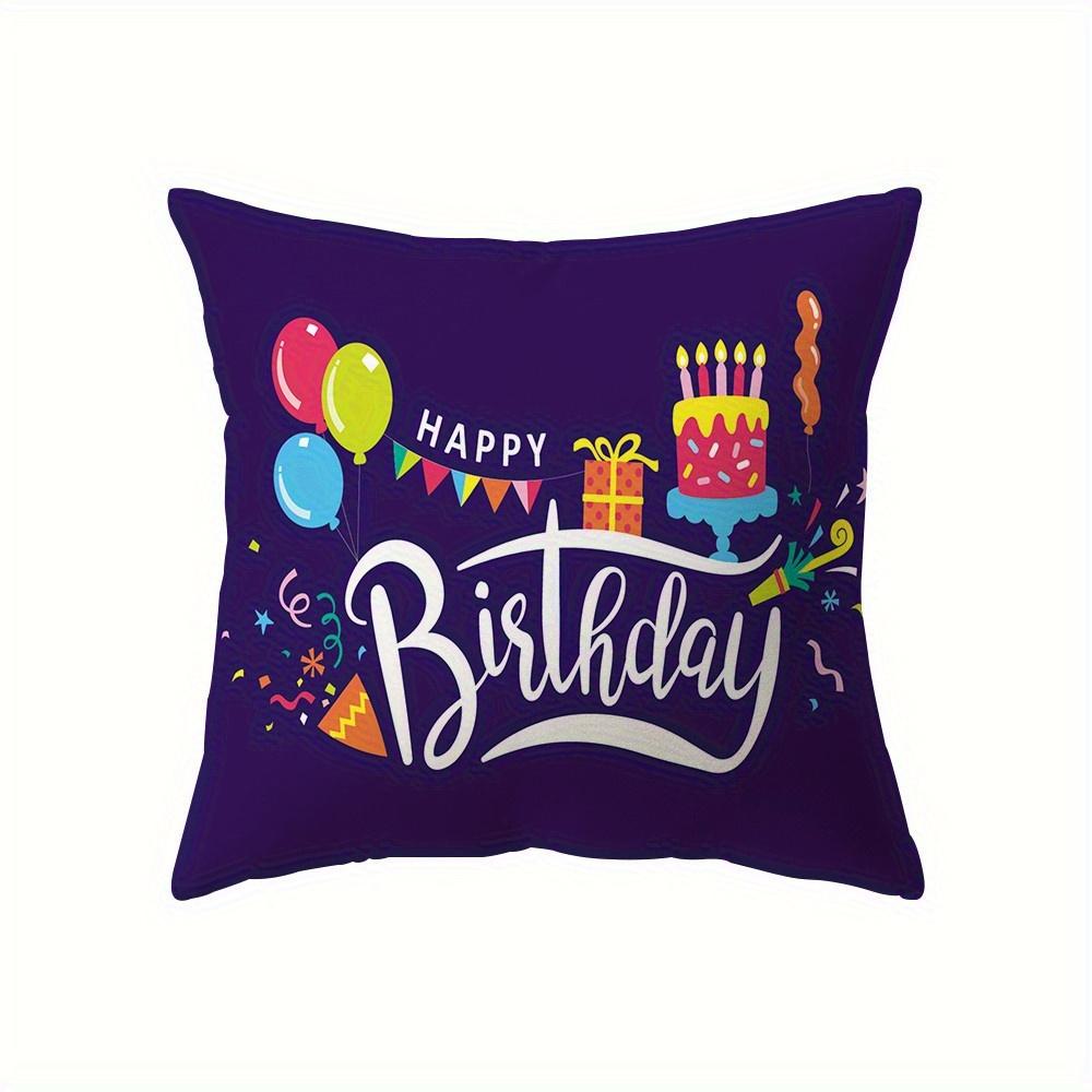 Birthday celebration theme digital printing pillow cover Short plush Suitable living rooms bedrooms sofas throw cushion cover