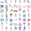 Creative Marine Animal Stickers Set Jellyfish Seashells Strong Labels Cup Laptop Decoration for Electronics