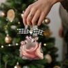 Moo Moo Nilpferd Weihnachtsgeschenk Kleines Geschenk Niedlicher Anhänger mit Nilpferd-Aufdruck Kleiner Anhänger