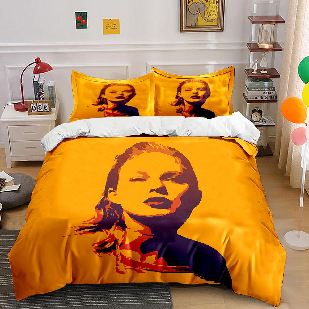 Pop Art Style Woman Portrait Bedding Duvet Cover Set Duvet Cover Pillowcases (1*Duvet Cover 2*Pillowcases, Without Duvet Insert)
