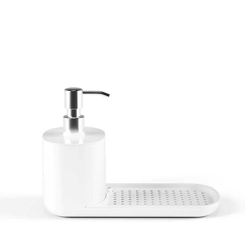 Stainless Steel Soap Dispenser with Draining Rack