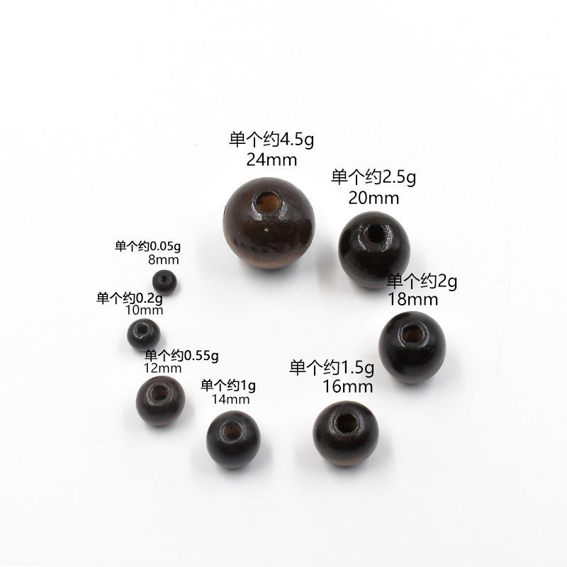 100pcs Wooden Beads Unfinished Natural Round Wood Spacer Beads Hair Braid Barrel Bead for DIY Crafts Hair Macrame Jewelry Making