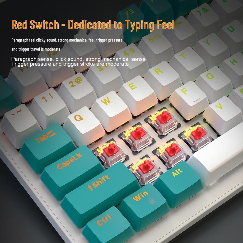 Bluetooth Three-Mode Hot-Swappable Mechanical Gaming Keyboard Wolf K6 980 - Customizable for Laptops and Esports.