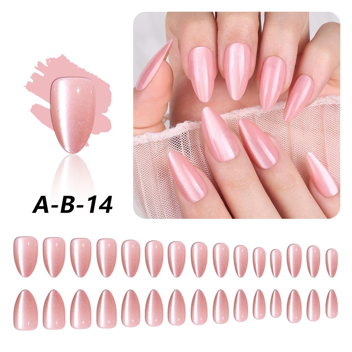 Hot Selling Cat Eye Manicure Nail Tips - 30-Piece Water Drop Style False Nails