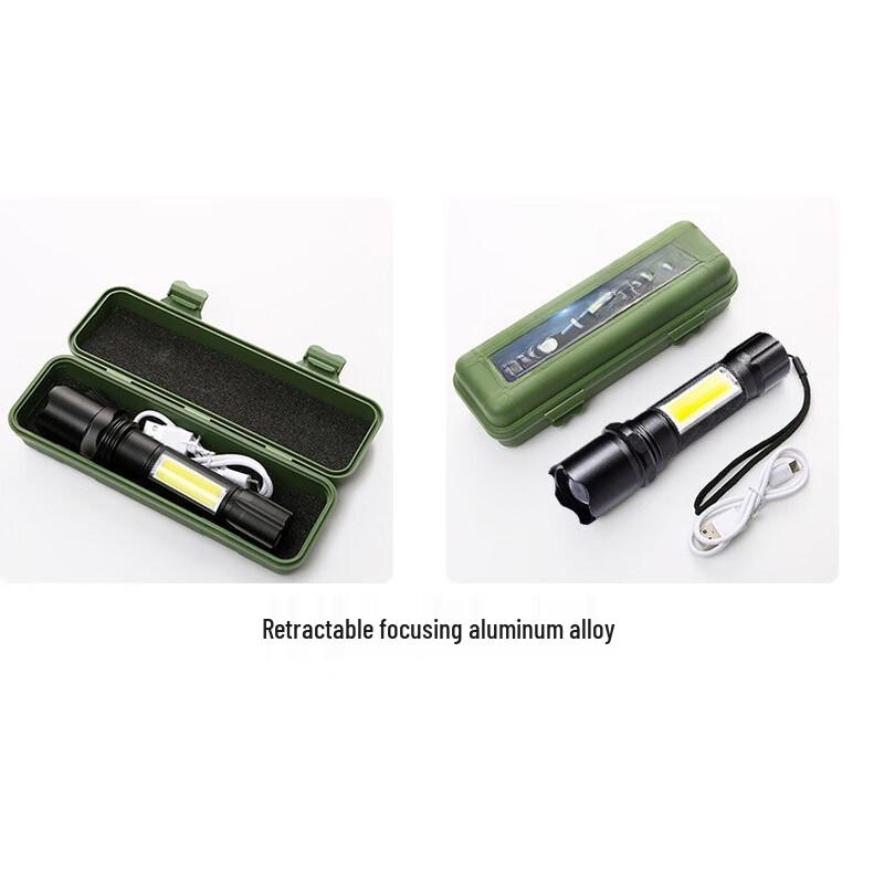 Portable Type-C Rechargeable Zoom LED Flashlight