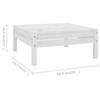 Vidaxl 6-Cz. Garden Lounge Set, White, Pine Wood