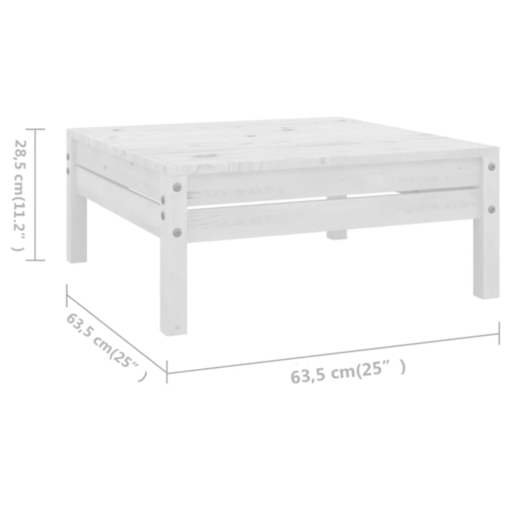 Vidaxl 6-Cz. Garden Lounge Set, White, Pine Wood