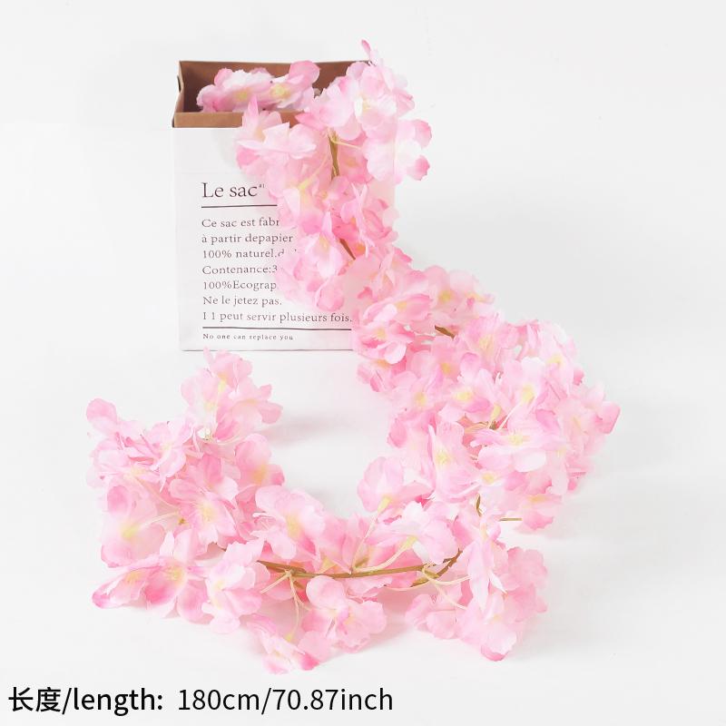 180CM Artificial Sakura Flowers Vine Garden Party Wedding Arch Bridal Decoration Home Room Decor Christmas Fake Plants Ornament