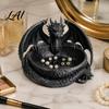 Gothic Style Gift for Dragon Lovers Jewelry Tray 3D Printed Figurine Mythical Creature Desktop Unique Holder Organizer Keys Coins Rings Dark