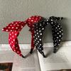 Polka Dots Bow Headband for Women Hair Accessories Sweet Lovely Rabbit Ear Knotted Hairband Not Slip Adults Hair Band Headwear