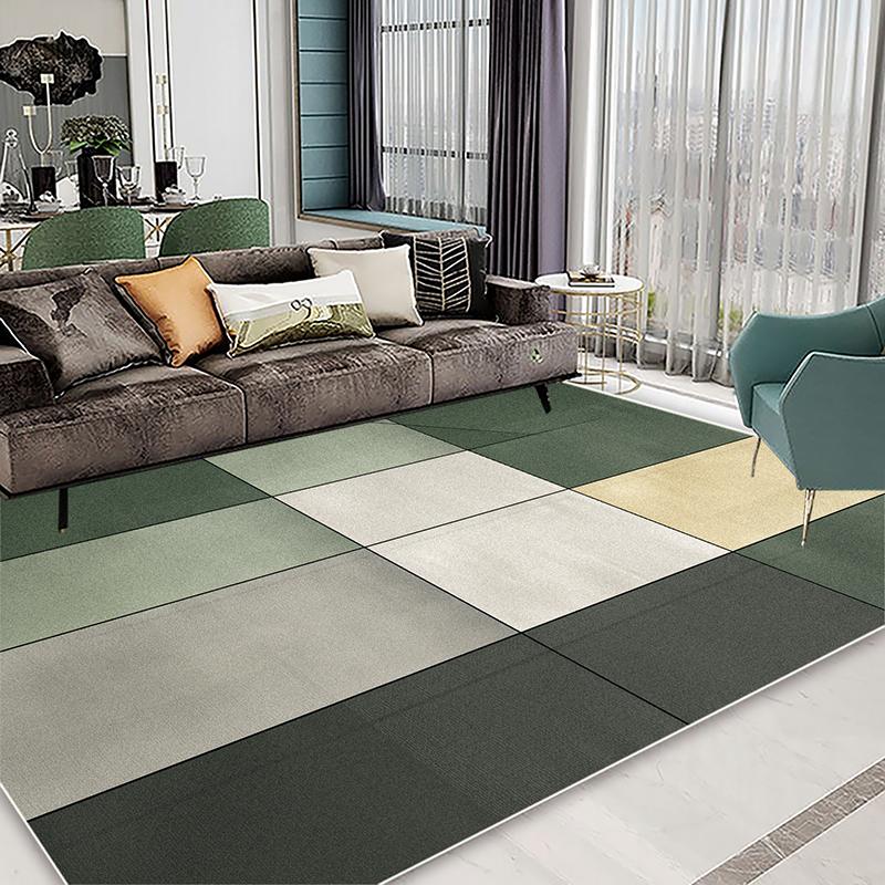 Simple Green Carpets for Living Room Decoration Hong Sofa Area Non-slip Floor Mat Light Luxury Bedroom Cloakroom Rugs Washable